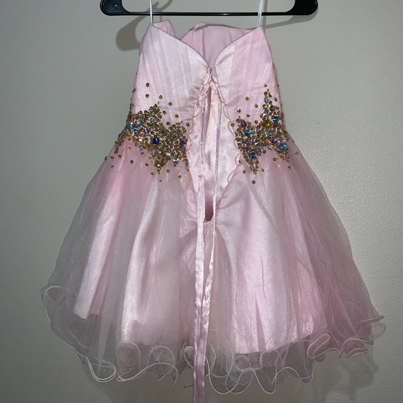 Women’s Pink Strapless Dress - Picture 3 of 3
